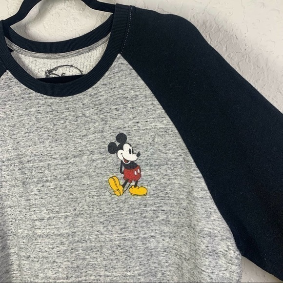 DISNEY Black & Gray Mickey Raglan Light Sweatshirt‎ - Picture 4 of 7